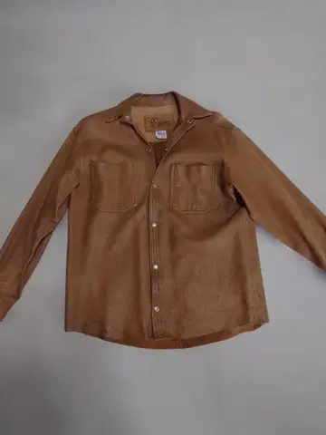 Branded 가죽 셔츠 M 사이즈 브라운