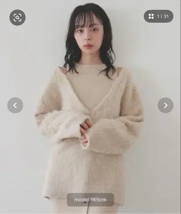 LIAN 앙상블풍 V넥 니트 풀오버