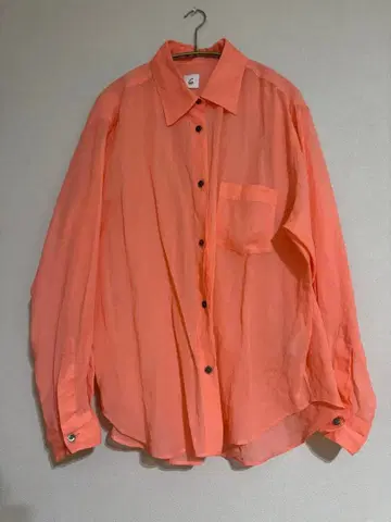 6 [로쿠] 오렌지 긴팔 셔츠 프리 사이즈