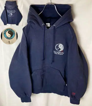 타운앤컨트리 일본풍 빅 프린트 더스티 컬러 후드 맨투맨 루즈핏