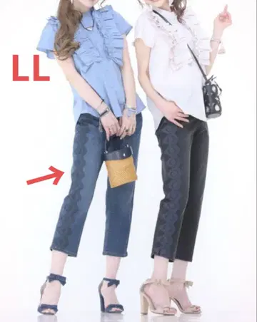 앤드러브 &LOVE 레이스 프린트의 편안한 엘레강트 크롭 팬츠