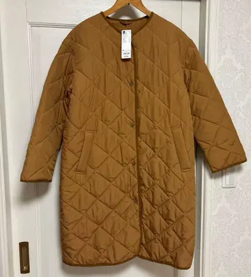 GU 지유 오버 사이즈 퀼팅 코트 브라운 M 새상품