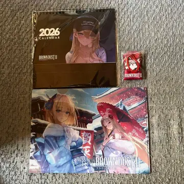 브라운더스트2 2026년 탁상 달력 클리어 파일 5기원 부적