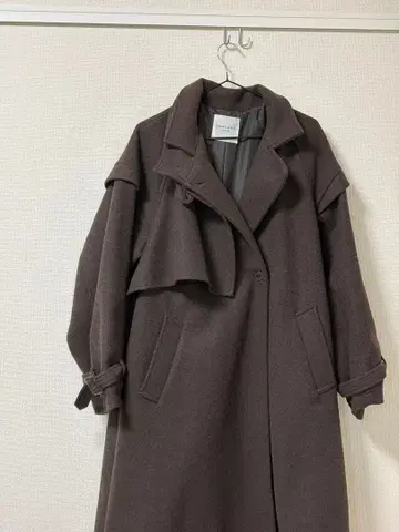 FREAK'S STORE 다크 브라운 롱 코트