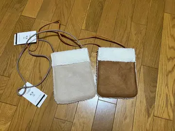 스웨이드풍 플리스 숄더백 2색 세트