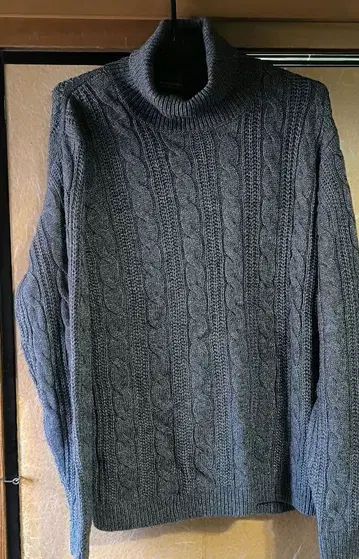 NANO UNIVERSE 캐시미어 혼방 그레이 터틀넥 스웨터