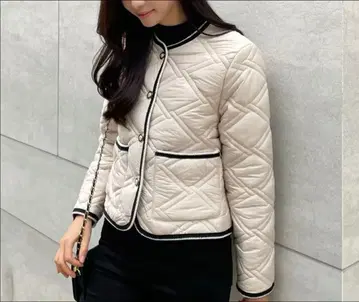 i am mari 배색 파이핑 패딩 자켓