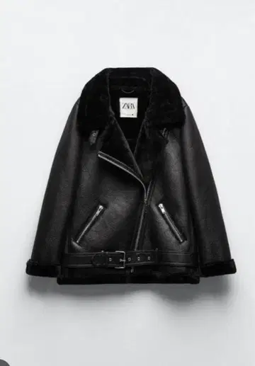 ZARA 블랙 가죽 라이더 자켓 더블 페이스 자켓