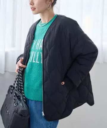 coen 노카라 발수 퀼팅 블루종 오버 사이즈 M