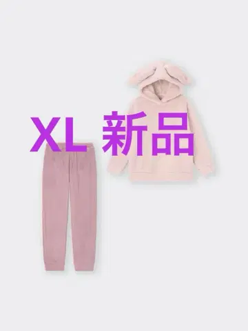 완판템 GU 마쉬멜로우 필 플리스 후디 세트 토끼 XL 핑크