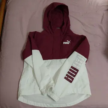 PUMA 후드 부착 자켓 와인 레드