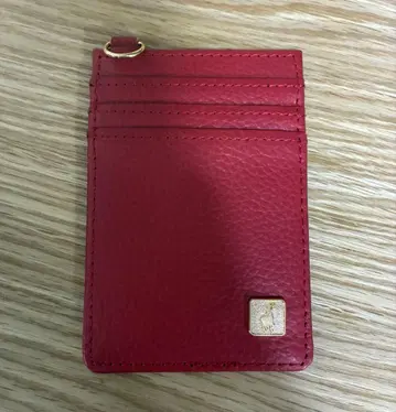 은사슴 가죽 카드 케이스 빨간색