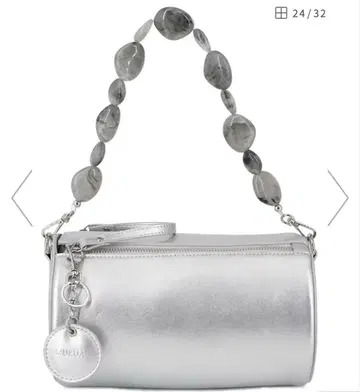 MURUA 실버 비즈 핸들 숄더백