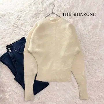 THE SHINZONE 샤기 니트 스웨터 아이보리 모헤어 혼방 부드러움