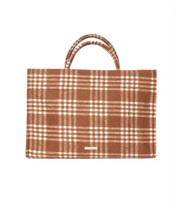 트루 바이 마리코 오이카와 토트백 체크 무늬 브라운 미사용 새상품