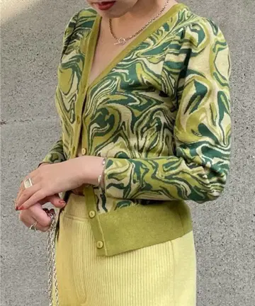 Ameri 2WAY MARBLE PETIT KNIT 그린