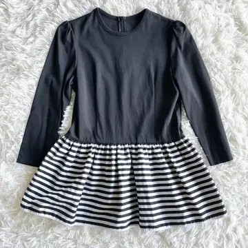 새상품급 보더스 앳 발코니 플레어 블라우스 페플럼 상의 36 블랙