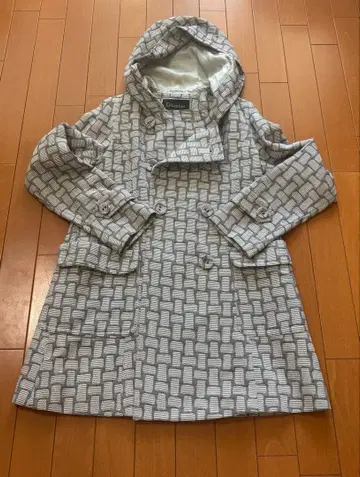 Diagram 기하학 패턴 후드 부착 코트