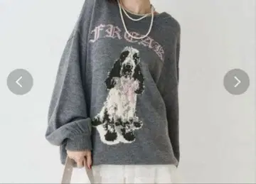 jouetie DOG 자카드 루즈 니트