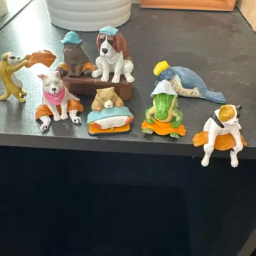 동물 피규어 8개 세트 모자 포함