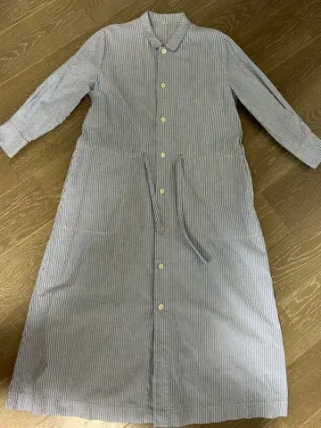 45R 스트라이프 셔츠 원피스 긴팔