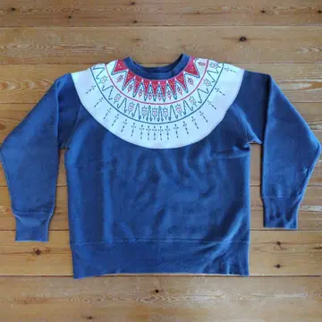 Warehouse 눈꽃 패턴 맨투맨 네이비 40