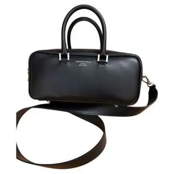 CHRISTIAN VILLA 블랙 가죽 숄더백