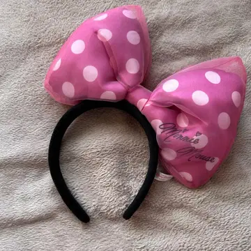 디즈니 미니 마우스 빅 리본 핑크 머리띠