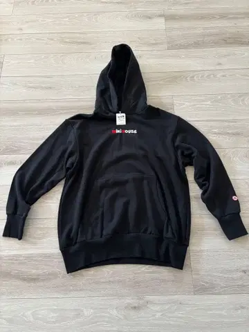 MIKI HOUSE 블랙 후드 부착 후드티 L