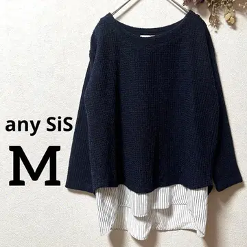 애니시스 네이비 레이어드 니트 상의 M 사이즈