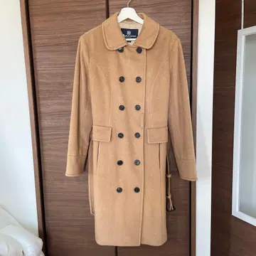 Aquascutum 베이지 롱 코트 캐시미어 100%