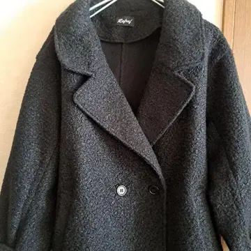 블랙 더블 브레스트 자켓 피코트