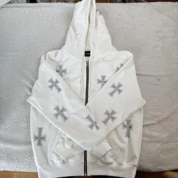 크로스 패턴 집업 후드티