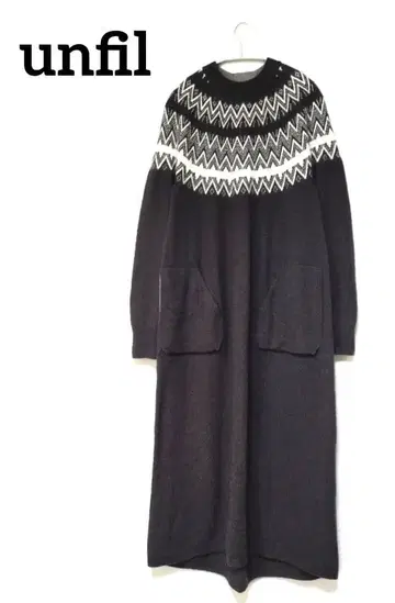 unfil 앙필 롱 니트 원피스 노르딕 자카드 1