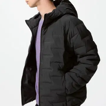 유니클로 퍼프 테크 후드티 블랙 3XL