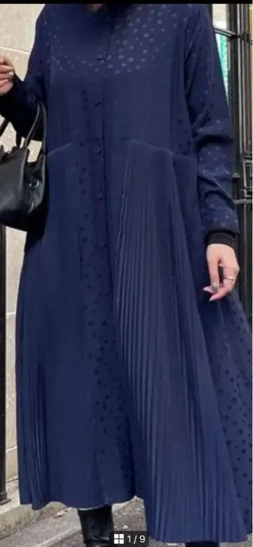 도트 랜덤 플리츠 원피스 SUMI STYLE