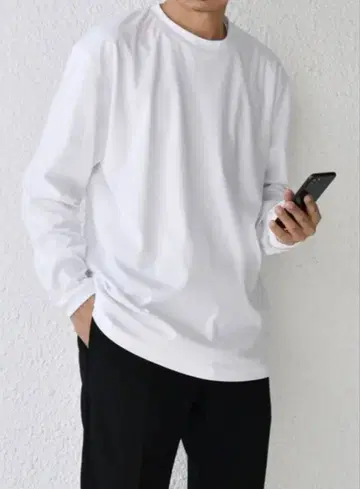 정가: 19,800엔 4장 세트 스무스 코튼 크루넥 롱 T