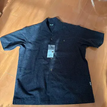 Schott 도트 무늬 반팔 셔츠 S 블랙