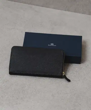 BEAMS HEART 사피아노 가죽 롱 지갑 네이비