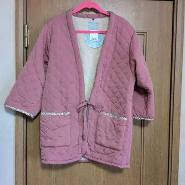 미사용 새상품 미오 퀼트 한텐 핑크 퀼팅 자켓 7부 소매