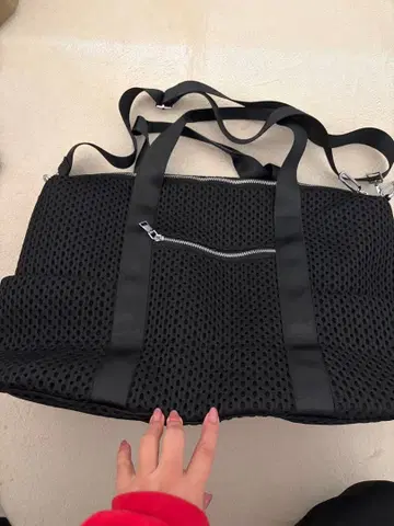 메쉬 블랙 토트백