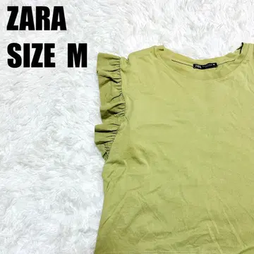 ZARA 자라 프릴 슬리브 반팔 티셔츠 상의 S 사이즈 [ 221 ]