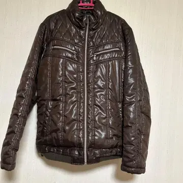 브라운 퀼팅 다운 자켓