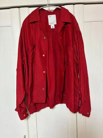 ALONE inc. Rayon Shirt Dots Long RED