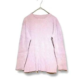 SENSE OF PLACE ( F ) 모크넥 리브 스웨터 크롭 소매