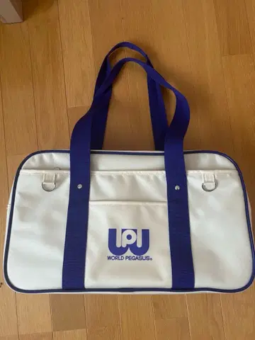 WORLD PEACE 토트백 화이트/네이비