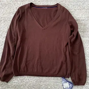 미사용 umii908 45rpm V넥 니트 풀오버 브라운 2
