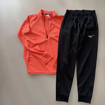 미즈노 오렌지 집업 트레이닝 세트 S