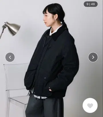 코튼 숏 블루종 블랙 코듀로이