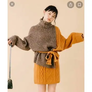 Lily Brown 하프 니트 풀오버 셋업